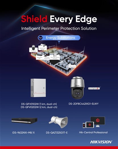 51 reactions · 3 comments | Hikvision Perimeter Protection Solution for Energy Substations!  Our smart fiber-optic vibration sensing system ensures a secure environment while guaranteeing precision and minimizing false alarms! Ideal even in extreme weather conditions! ️#PerimeterProtection #Energy | Hikvision | Facebook