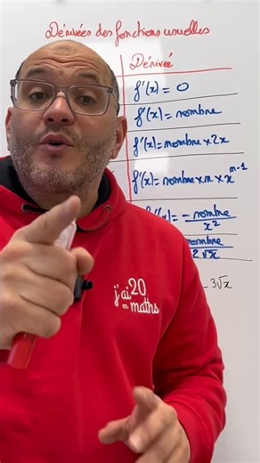 jai20enmaths.com on Instagram: "Première spécialité maths. Les dérivées des fonctions usuelles à connaître absolument #maths #study #studygram"