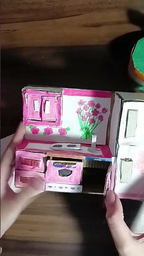 Diy cardboard kitchen set at home #easy to make