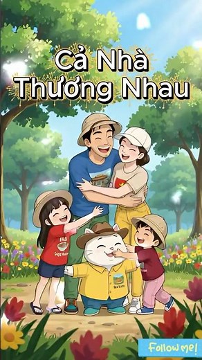 Cả nhà thương nhau|Ba thương con vì con giống mẹ #nhacthieunhivuinhon #hoathinh