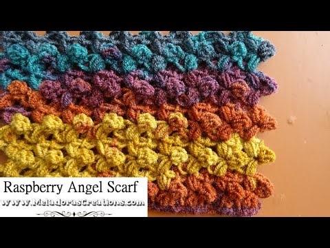 Raspberry Angel Crochet Scarf 🧣🤩 - RIGHT handed crochet tutorial #crochetscarf #texturedcrochet