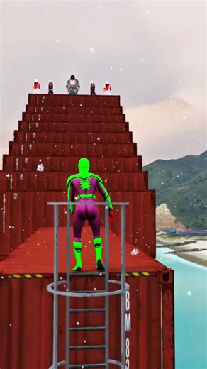 Spider-man Rag-doll Fails in GTA 5 – Funniest Superhero Jumps! In Ep no . 14 #gta5 #shorts #hulk