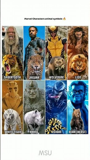 Marvel Characters With Their Animal Symbol ☠️ #shorts #marvel #wolverine #animal #venom #yt #fyp