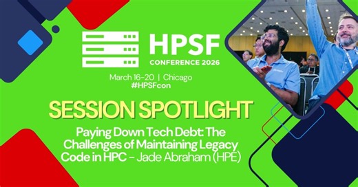 Maintaining legacy HPC code is rarely simple and the tradeoffs matter. At HPSF Conference, hear from Jade Abraham of HPE in Paying Down Tech Debt: The Challenges of Maintaining Legacy Code in HPC, a session focused on sustainability, performance, and long-term impact. 📍 Chicago | March 16-20 🎤 Session details: https://hubs.ly/Q043JHbm0 👀 Explore the schedule: https://hubs.ly/Q043JHjS0 #HPSFcon #HPC #OpenSource #OpenSourceSoftware #OpenSourceDevelopment #OpenSourceCommunity #OSS #events #linux