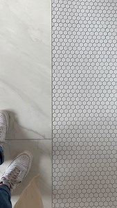 Selecting the same tile size throughout or the wrong tile sizes. Incorporating a mix of tile sizes in a bathroom design adds depth and texture to the space. I prefer to create a balance of three sizes: large, mid, and small. Large tiles establish spaciousness, mid-sized tiles add structure and focal points, and small tiles infuse charm and detail. This approach creates a visually appealing and harmonious bathroom ambiance. This works especially well if you are looking to use neutral colours and 