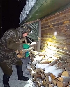 164K views · 2K reactions | Winter sleepover in my log cabin with a dog Snowstorm. | Perfection Cabin | Facebook