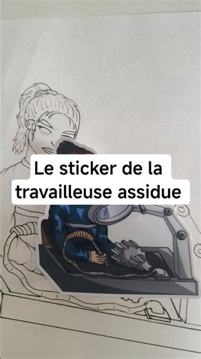 la travailleuse assidue en sticker #drawing #dessin #sticker #stickers #airbus #airbuslanding #art