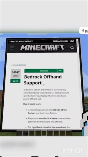 Minecraft Off-Hand Secret 😱 Mojang Finally Replied! #shorts