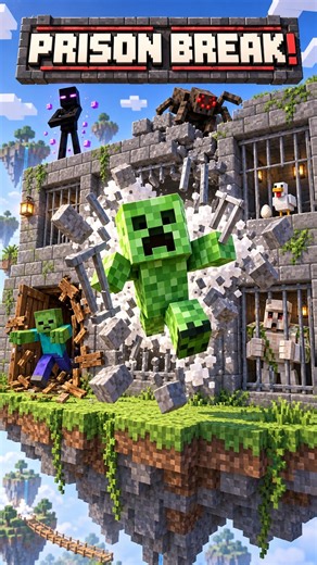 🔒 Minecraft Mob Prison Break! Who Escapes First? 🧟💥