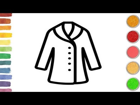 How to draw coat easy step by step | jacket drawing and coloring tutorials ‪@Izamnaart1‬