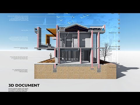 Architecture 3D Section-(Four STEPS to create 3D Cut-Section)