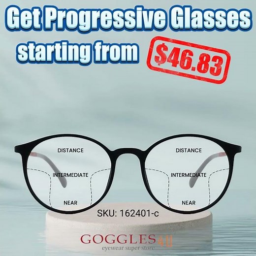 Get your progressive glasses starting from just $46.83 at Goggles4u