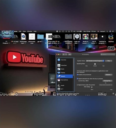 How to set up selected text to speech on Mac