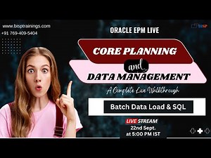 LIVE Webinar: Oracle Core Planning – Data Load as Batch File & SQL Expression