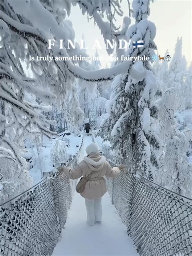 Finland is actually a real-life fairytale ❄️ Watching the rapids at Oulanka National Park is an experience you’ll never forget. Add this to your winter bucket list! 🇫🇮 ​#Finland #WinterMagic #Lapland #Oulanka #TravelTikTok #Snow #Nature #VisitFinland