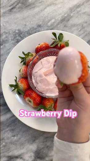 My Friend’s Strawberry Yogurt Dip Recipe 💕 #strawberrydessertheaven #dips #tinychefadventures