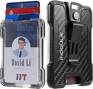 Amazon.com : Lanyardio 1 Pack Sliding Vertical ID Badge Holder Hard Black Plastic Card Case Protector Pouch with Sided Clear Window for Office School ID Credit Cards and Proximity Key Cards : Office Products