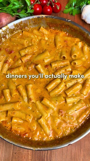 Cherry Tomato & Garlic Vodka Rigatoni Recipe