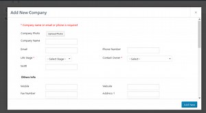 Creating or Updating a new Company