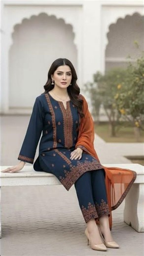 Elegant 3 pcs embroidered lawn suit