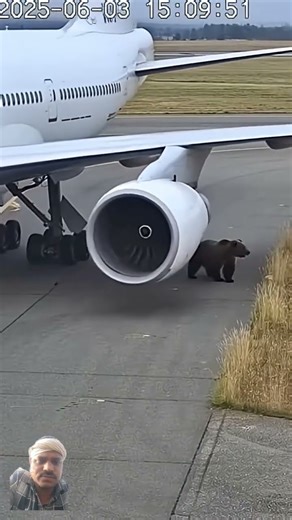Bear vs boing 747 jet engine