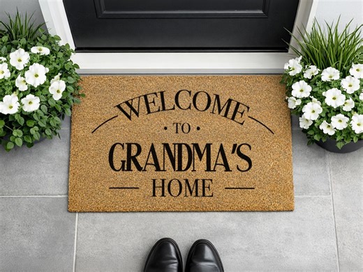 Grandma's Place | Custom Welcome Mat | Elegant Arched Pregnancy Announcement - Etsy UK