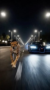 Cheetah 🐆 and Bugatti Racing #ai #4k #top #youtubeshorts #fantasy #highlight #race #car #bugatti