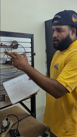 circuito neumático de tres actuadores, junto con su secuencia neumática (secuencia C- A+ B+)