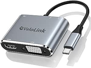 USB-C Hub: MultiPort Adapter - HDMI & VGA, USB3.0, 3.5mm Audio, PD Charger 100W, 5-in-1 Docking Station