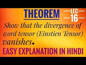 show that the divergence of Einstein's tensor vanishes.|| lec16
