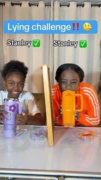 Lying challenge we chose the same thing‼️🤣 #lyingchallenge #funnyshorts #stanleycup #familygames