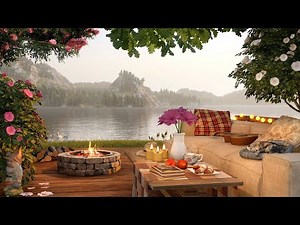 Cozy Spring Lake Ambience with Relaxing Forest Birdsong, Campfire and Lakeshore Water Sounds