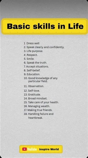 Basic Skills in Life 🌱💪💡✨