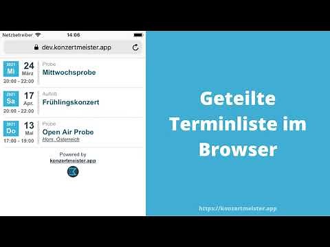 Konzertmeister Termine auf der Vereinswebsite einbinden
