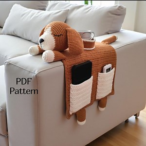 Crochet Dog Armrest Organizer Pattern With Cup Holder (PDF) Amigurumi Pattern - Etsy
