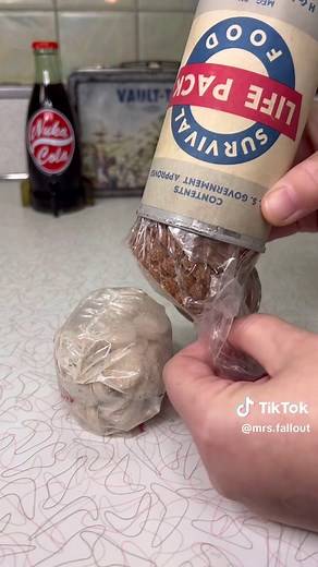 Opening & Trying a 60 Year Old Survival Food “LIFE PACK” from a Fallout Shelter #fallout #mrsfallout #fallouttok