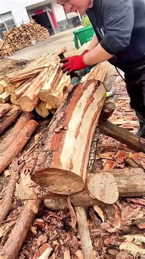 Peeling wood quickly with a power tool, neat results and super efficient #shorts