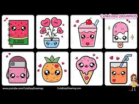 Cute Easy Drawings Video Collection | Sunday Special 1 Hour Long Step-by-Step Tutorials for Kids!