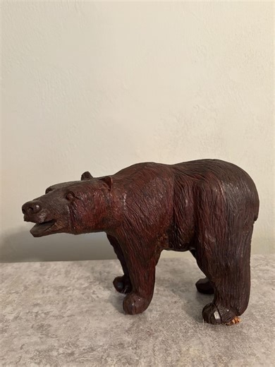 Vintage Carved Resin Grizzly Bear Statue, 10“ X 7“ X 3.5“, 1980s Sculpted Faux Wood Bear, Large, Heavy, Solid, Well Made, Handsome - Etsy