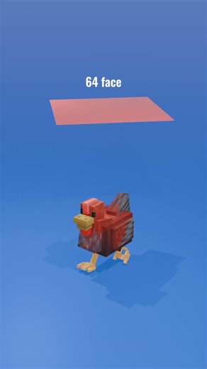 Cloth Simulation With Chicken from 1 face to 4096 face #blender3d #animation #3danimation #minecraft