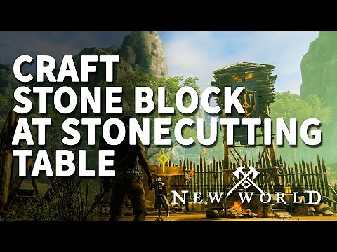 Craft Stone Block at Stonecutting Table New World