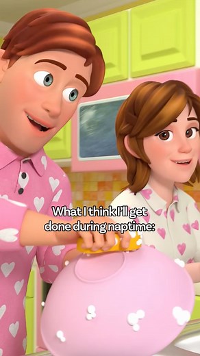 Does it still count if we dreamed about being productive? 🤷 #ParentStruggles #ParentHumor Video: A meme that shows the difference between the productive tasks parents want to complete while their toddler is napping, and what they end up doing instead. | CoComelon