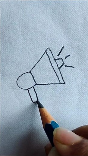 How to Draw Megaphone 📢 | Easy Loudspeaker Drawing Tutorial | Beginners Friendly #shorts #viral
