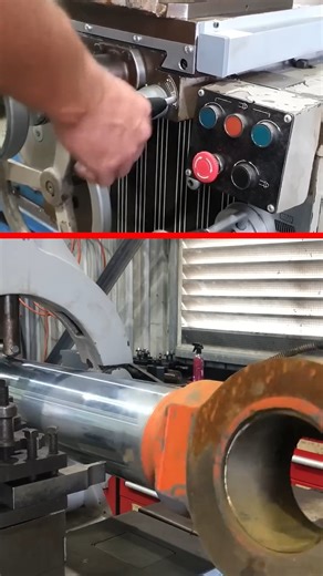 Machining a BIG Cylinder Rod for Mining Excavator⚙️ #reels #machining #engineering | Cutting Edge Engineering Australia