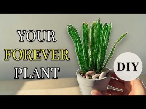 DIY Beaded Snake Plant | Minimalist Aesthetic Decor