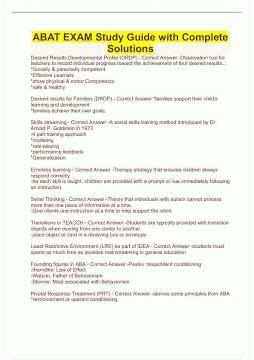 ABAT EXAM Study Guide with Complete Solutions2990