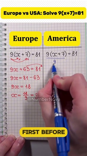 Europe vs USA: Solve 5x + 3 = 2x + 15 📚 Which Method Is Better? #maths #shorts shorts