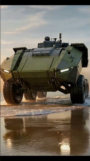 Amphibious Vehicle Transforming from Sea to Land #MilitaryTechnology