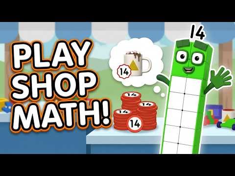 Meet Number 14 🧮 | Count Money & Play Shop | Numberblocks Math Learning