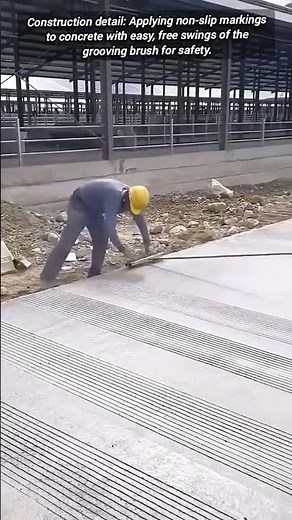 ​Non-slip grooves applied to concrete with free tool swings.